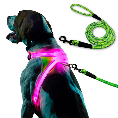 LED Reflective Dog Harness With Multicolor Lights