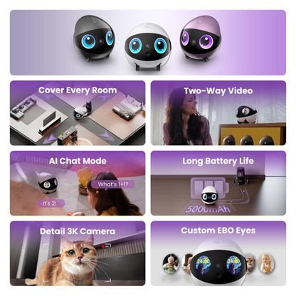 EBO Air 2 Plus 3K Mobile Pet Camera Robot
