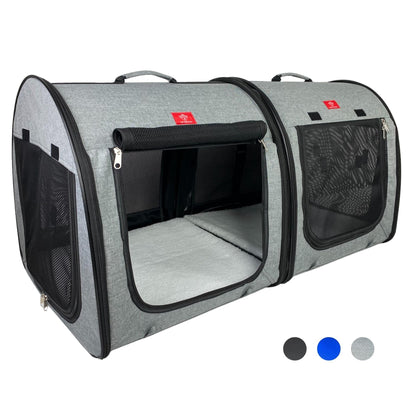 Portable 2-in-1 Double Pet Travel Kennel
